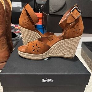 COACH Women's Brown Wedge Sandals